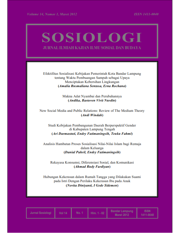 					View Vol. 14 No. 1 (2012): SOSIOLOGI: Jurnal Ilmiah Kajian Ilmu Sosial dan Budaya
				